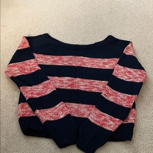 American Eagle Outfitters Striped Navy and Red Sweater, Size L NWOT